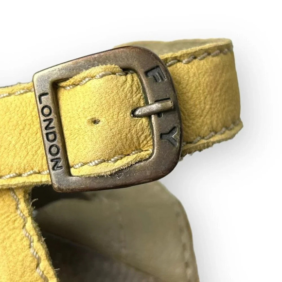 Fly London Imat Bumblebee/Bronze Wedge Sandals 36 - Picture 8 of 12